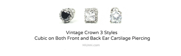 ear_studs_piercing_Cartilage_korean_asian_style_barbell_Vintage_Crown_crystal_Cubic