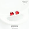 Red Heart Crystal 925 Silver-pin Earrings