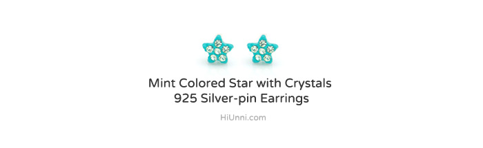 accessories_ear_stud_earrings_korean_asian-style_Crystal_Rhinestone_925-silver_Nickel-Free_mint_star