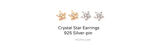 accessories_ear_stud_earrings_korean_asian-style_Crystal_Rhinestone_925-silver_Rhodium-Plated_14K-Gold-Plated_Nickel-Free_Star