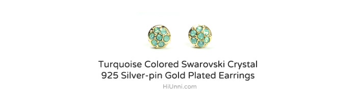 accessories_ear_stud_earrings_korean_asian-style_Crystal_Swarovski_925-silver_14KGP_Nickel-Free_Turquoise_indian