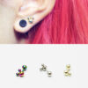 16g 3mm Teddy Bear Barbell Ear Piercing Stud, cartilage earring tragus helix conch piercing / labret bar (optional)
