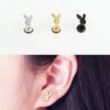 16g Bunny Ear Fake Plug, Cartilage earring, Sold as a piece