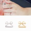 CZ Studded Doule Bar Ring