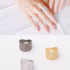 Brushed Metal Large Plat Ring