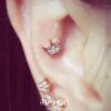 16g Bright CZ Studded Crown Tiara Barbell Ear Piercing Stud, cartilage earring tragus helix conch / labret bar (optional)