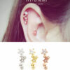 16g CZ Studded Star Barbell Ear Piercing Stud, cartilage earrings helix earring