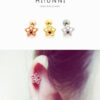 16g Flower with Red CZ Barbell Ear Piercing Stud, cartilage earring tragus helix conch / labret bar (optional)