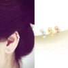 16g CZ Studded Triple Star Barbell Ear Piercing Stud, cartilage earring helix conch piercing