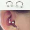 16g 5/16” (8mm), 3/8” (10mm) Pearl 316L Surgical Steel Horseshoe Ring / Septum Tragus Cartilage Helix Earrings Circular Barbell piercing