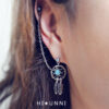 16g Dreamcatcher chained cartilage earring / chain earrings / double stud earrings / industrial piercing chains / 316L surgical steel