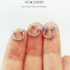 16g cubic glass ball horseshoe ring / tragus cartilage earrings / circular barbell / septum ring / 316L Steel body jewelry