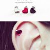 16g Crystal Heart Ear Stud, cartilage earring, tragus helix conch earring, Sold as piece