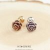 16g Vintage Rose cartilage earring, tragus helix conch piercing, ear stud barbell, 316l surgical steel, body jewelry, Sold as piece