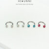 16g 5/16”(8mm), 3/8”(10mm) horseshoe ring / 3mm cubic ferido ball / 316L surgical stainless steel / Septum ring / Tragus Cartilage Earring
