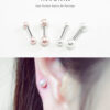 16g 14g 3,4,5,6 mm Pearled acrylic ball cartilage earring, pearl ear stud, helix tragus labret piercing, surgical steel, body jewelry, sold as piece