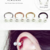 16g 5/16”(8mm), 3/8”(10mm) Pearl 316L Surgical Steel Horseshoe Ring / Cartilage Daith Helix Septum Tragus Earring Circular Barbell piercing
