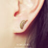 16g Feather cartilage earring, helix conch piercing jewelry, ear cartilage stud, 316l surgical steel, 1pc