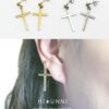 20g Cross earrings, IP Gold over 304 Stainless Steel, Sold as a pair