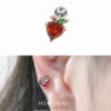 16g CZ Studded Apple Cartilage Earring, Tragus Helix Conch Piercing, Labret bar (optional), sold as piece
