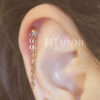 Handmade Dainty 20g, 16g Chain helix earring, Chain cartilage ear stud, Flat back Labret bar(optional), 1pc