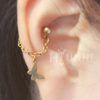 Handmade 20g 16g Butterfly conch chain earring, Butterfly dangle ear cartilage earring, Helix chain ear stud, 316l surgical steel