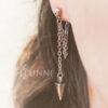 20g 16g Kpop style cone chain ear studs, Helix Cartilage chain earring, 316l surgical steel, Men earrings