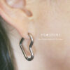 18g Kpop style heart hoop earrings, Stainless Steel, Heart hoops