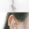 20g 16g 1/4″ Flower CZ dangle cartilage earring, Dangled ear stud, Helix ear piercing jewelry, 316l surgical steel