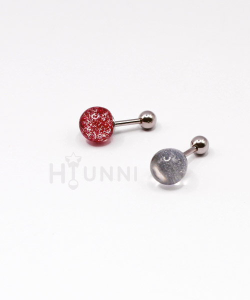 Sparkling Snow Globe Pearl Stud,16G Cartilage Earring (Helix/Conch), 316l surgical steel, Sold as piece - Image 2